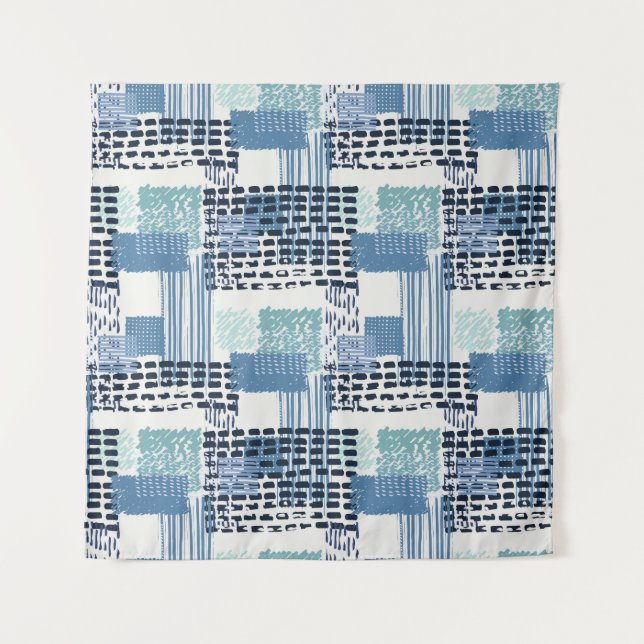 Retro Memphis Doodle Seamless Pattern Tapestry (Front)