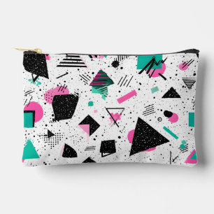 Retro Memphis Geometric Pattern Accessory Pouch