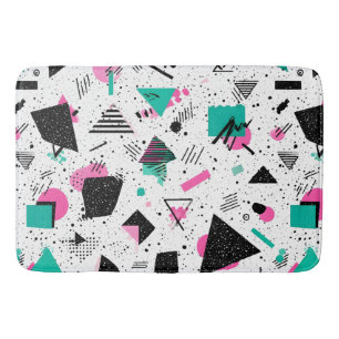 Retro Memphis Geometric Pattern Bath Mat