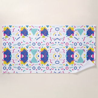 Retro Memphis Geometric Pattern Beach Towel