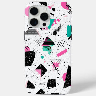 Retro Memphis Geometric Pattern iPhone 15 Pro Max Case