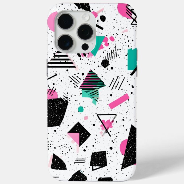 Retro Memphis Geometric Pattern Case-Mate iPhone Case (Back)