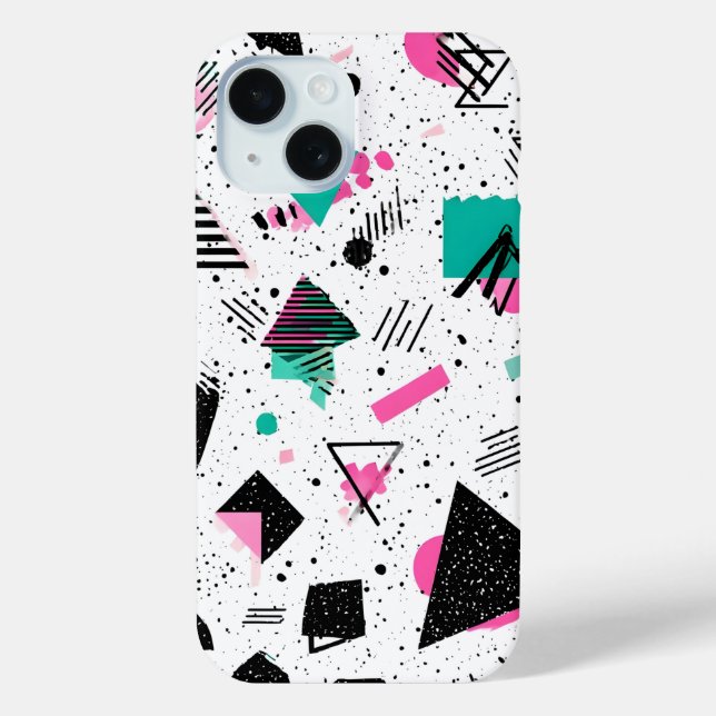 Retro Memphis Geometric Pattern Case-Mate iPhone Case (Back)
