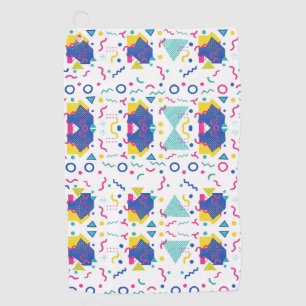 Retro Memphis Geometric Pattern Golf Towel
