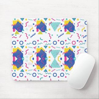 Retro Memphis Geometric Pattern Mouse Mat