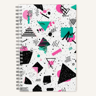 Retro Memphis Geometric Pattern Notebook
