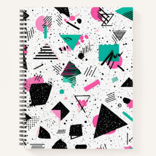 Retro Memphis Geometric Pattern Notebook