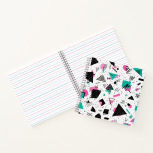 Retro Memphis Geometric Pattern Notebook