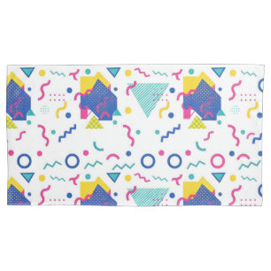 Retro Memphis Geometric Pattern Pillowcase