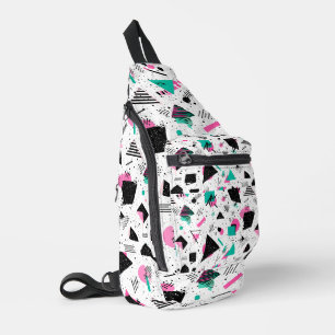 Retro Memphis Geometric Pattern Sling Bag