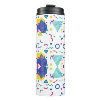Retro Memphis Geometric Pattern Thermal Tumbler