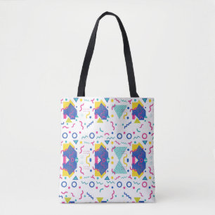 Retro Memphis Geometric Pattern Tote Bag