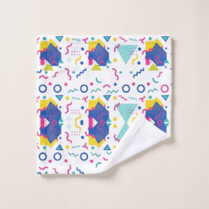 Retro Memphis Geometric Pattern Wash Cloth