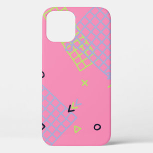 Retro Memphis Texture. Seamless Background in Tren iPhone 12 Case