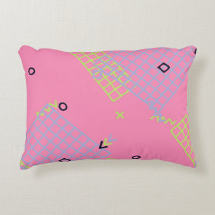 Retro Memphis Texture. Seamless Background in Tren Decorative Cushion