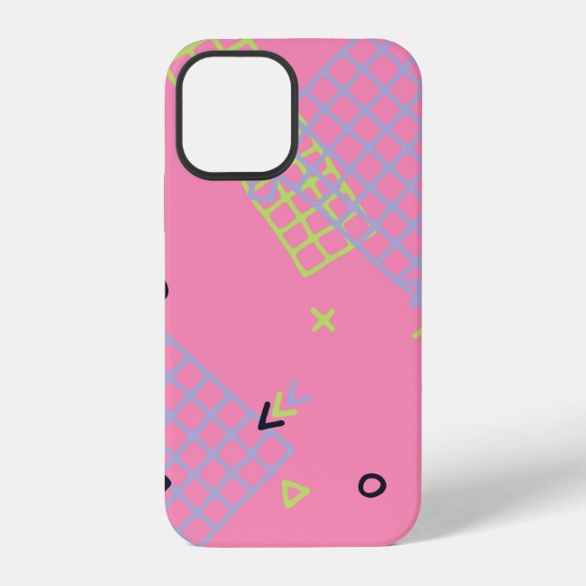 Retro Memphis Texture. Seamless Background in Tren iPhone Case (Back)