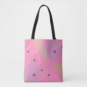 Retro Memphis Texture. Seamless Background in Tren Tote Bag