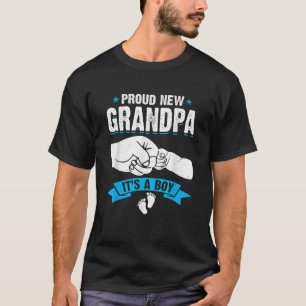 Retro Men Proud New Grandpa It s A Boy Gender Reve T-Shirt