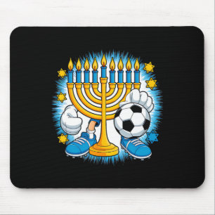 Retro Menorah Playing Soccer Happy Hanukkah Pjs Bo Mouse Mat