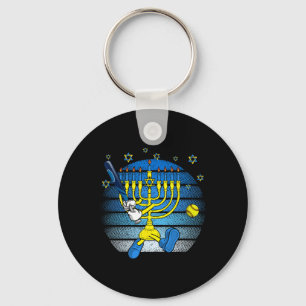 Retro Menorah Playing Softll Happy Hanukkah Pjs Bo Key Ring