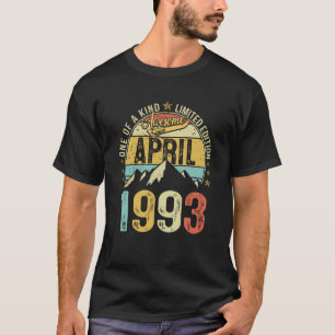 Retro Mens 30th Birthday 30 Years Awesome April 19 T-Shirt