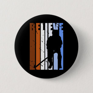 Retro Mens Field Hockey Player Birthday Boys Vinta 6 Cm Round Badge