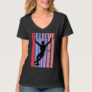 Retro Mens Ice Skating Vintage Male Figure Skater T-Shirt