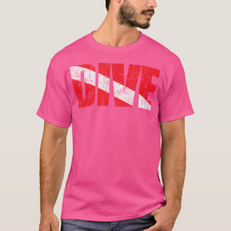 Retro Mens Womens Scuba Dive Vintage Dive Flag Scu T-Shirt