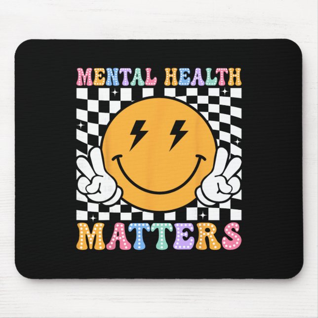 Retro Mental Health Problems Human Brain Illness A Mouse Mat (Front)