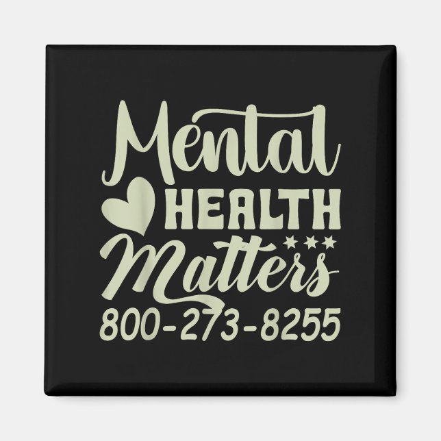 Retro Mental Health S 800-273-8255 Awareness  Magnet (Front)