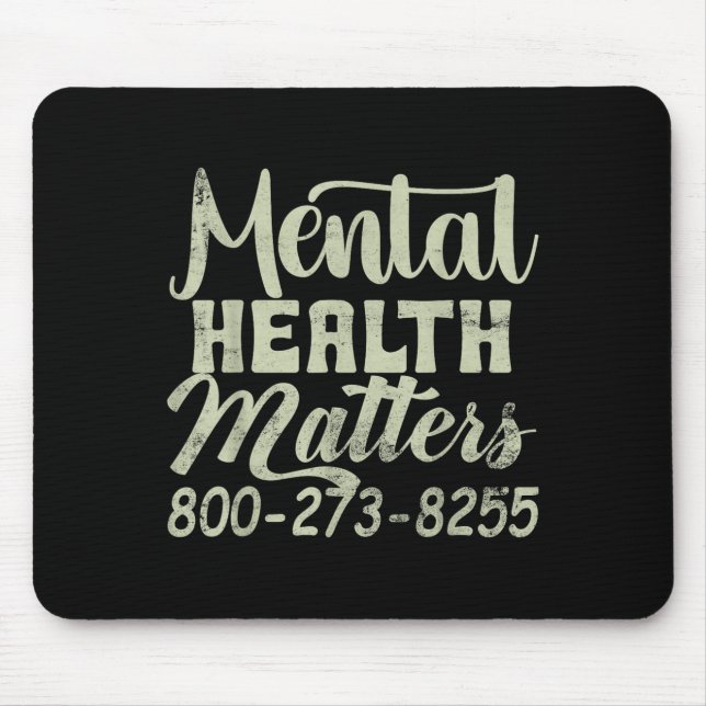 Retro Mental Health S 800-273-8255 Awareness  Mouse Mat (Front)