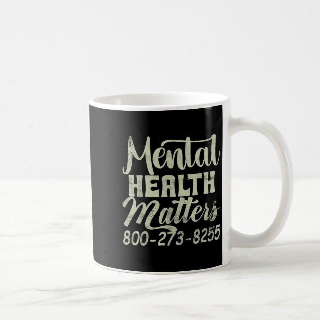 Retro Mental Health S 800-273-8255 - Mental Health Coffee Mug (Right)
