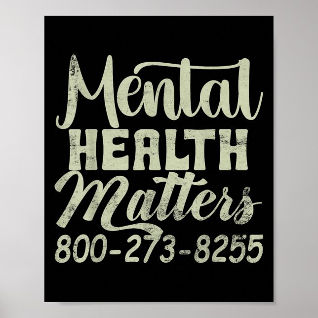 Retro Mental Health S 800-273-8255 - Mental Health Poster (Front)