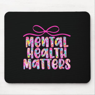 Retro Mental Health S Awareness Floral Coquette Mouse Mat