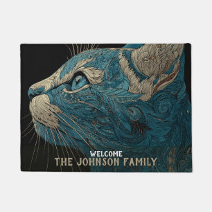 Retro Meow Cat Mum Dad House Warming Present Doormat
