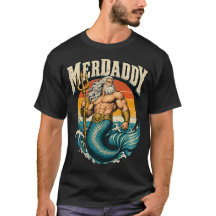 Retro Merdaddy Merman Dad Funny Father's Day