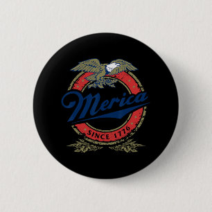Retro Merica Eagle 4th Of July Funny Usa Men Women 6 Cm Round Badge