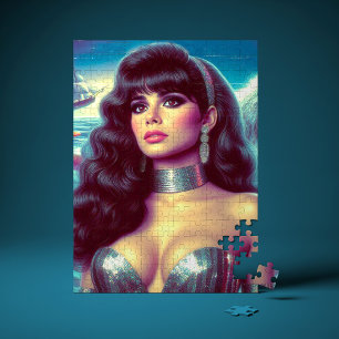 Retro Mermaid Pin-up Jigsaw Puzzle