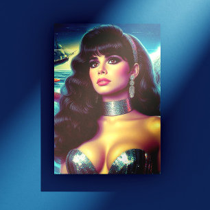 Retro Mermaid Pin-up Postcard