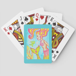 Retro Mermaid Playing Cards