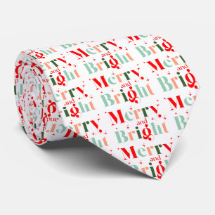 Retro Merry and Bright Christmas Tie
