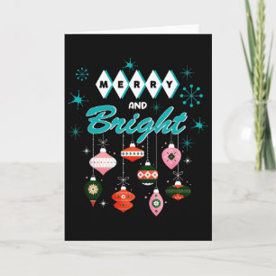 Retro Merry And Bright Mid-century Modern Christma Card