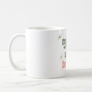 Retro Merry And Bright Mug Christmas Holiday Mug