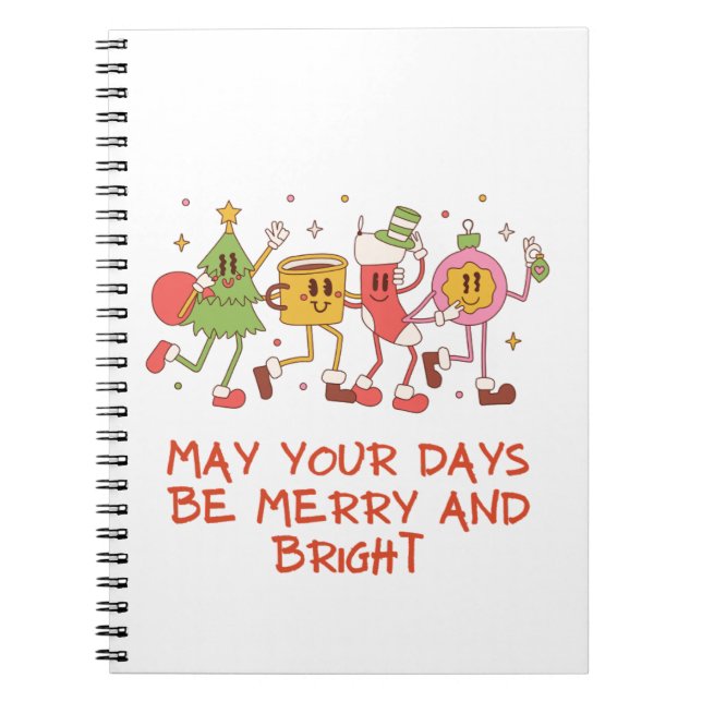 retro merry and bright notebook (Front)