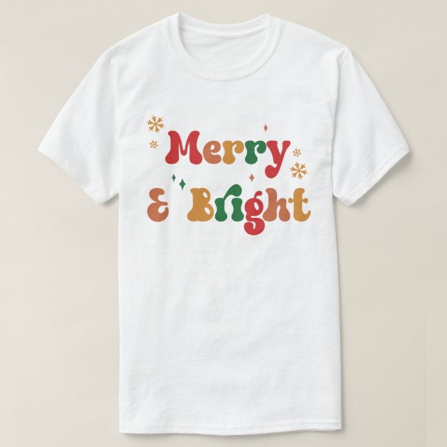 Retro Merry & Bright v2 T-Shirt (Design Front)