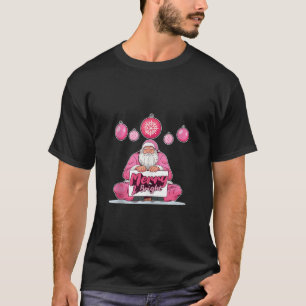 Retro Merry Bright Vintage Santa Claus Pink Christ T-Shirt