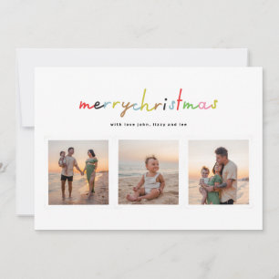 retro merry christmas 6 photo collage happy holiday card