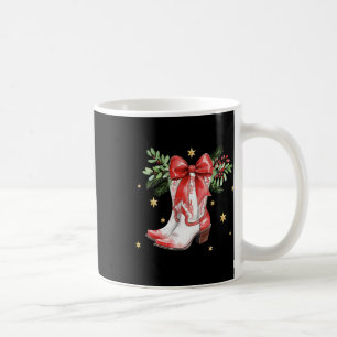 Retro Merry Christmas Coquette Bow Cowgirl Boots W Coffee Mug
