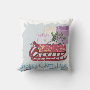 Retro . Merry Christmas! Cushion