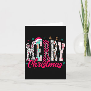 Retro Merry Christmas Family Xmas Christmas Womans Card